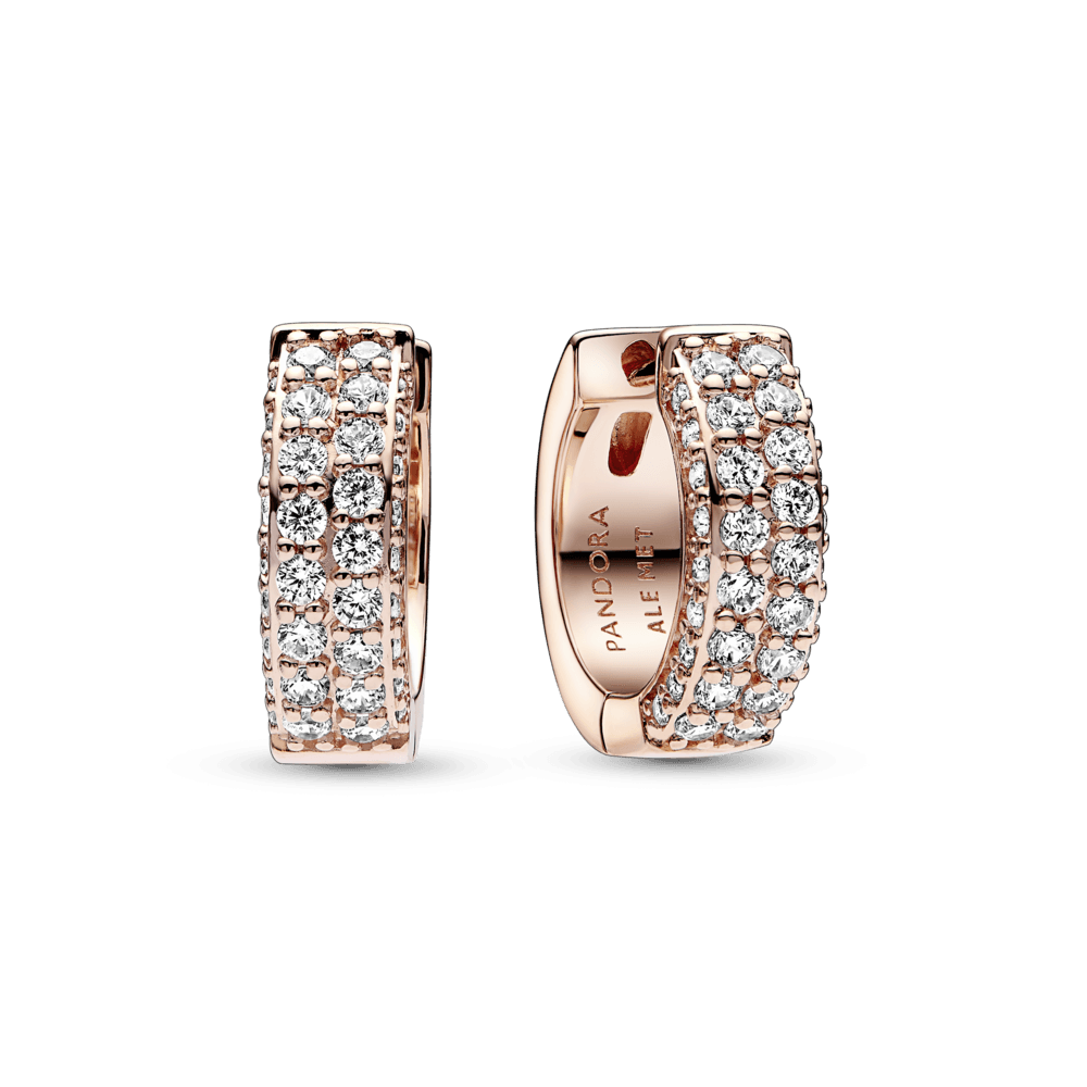 Aretesde aro Hilera de pavé doble Pandora Timeless