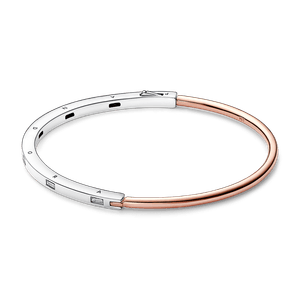 Pulsera en Dos Tonos y Gemas Pandora Signature