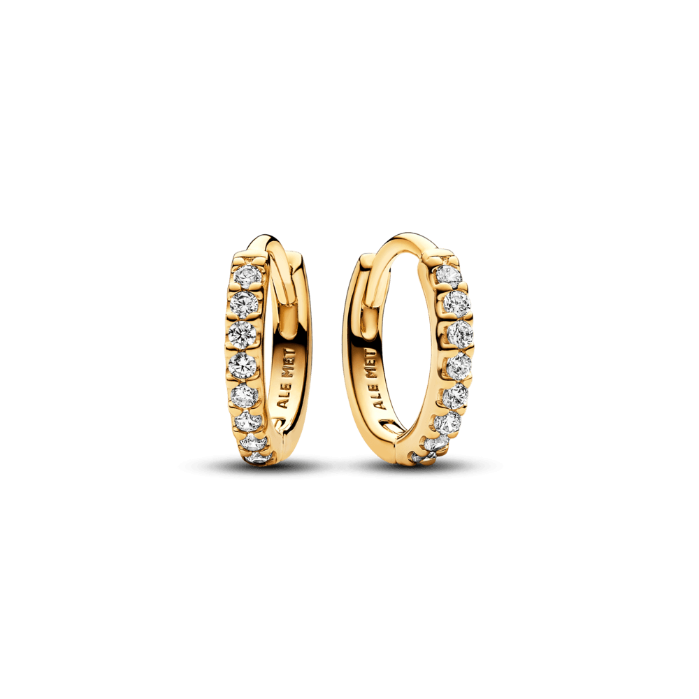 Aretes de Aro Abrazo Brillante Dorado