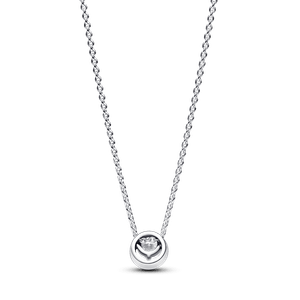 Collar con Colgante Brillante Halo Redondo