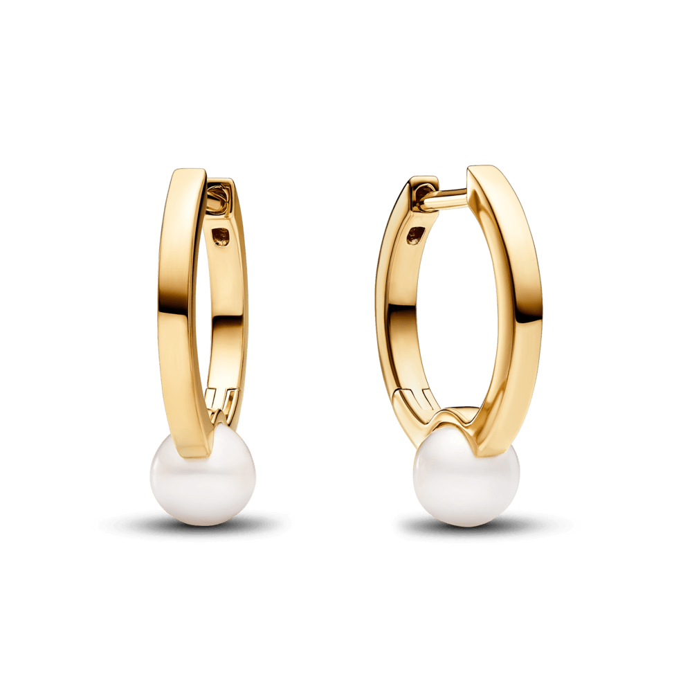 Aretes de Aro Perlas Cultivadas de Agua Dulce Tratadas