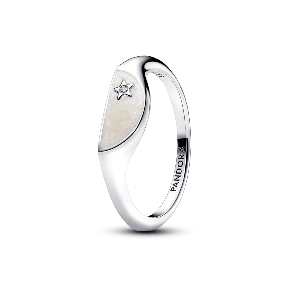 Anillo Pandora ME Mitad Sello Esmaltado Plata