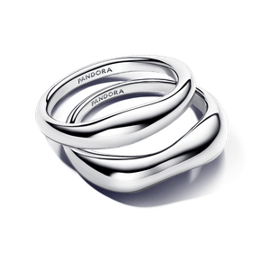 Anillos Combinables Forma Orgánica Plata