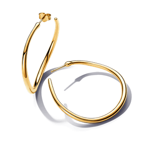 Aretes de Aro Abiertos de 42 mm Forma Orgánica