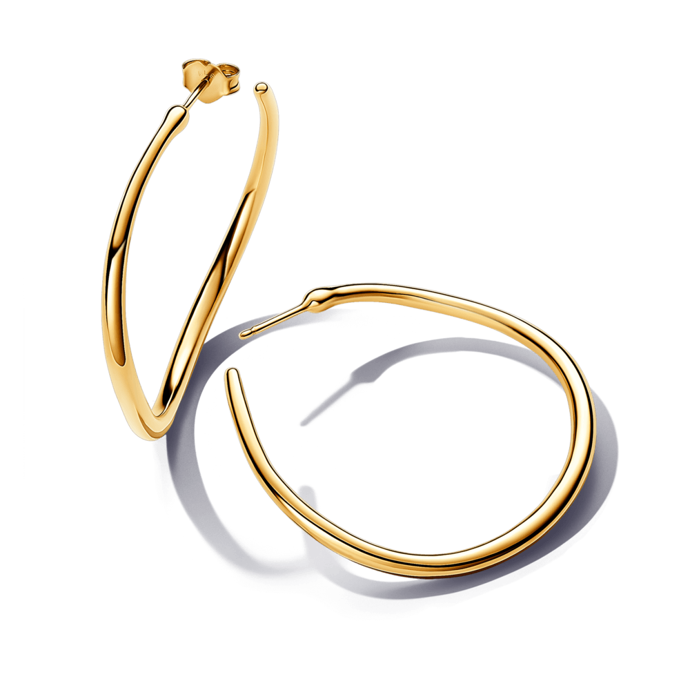 Aretes de Aro Abiertos de 42 mm Forma Orgánica