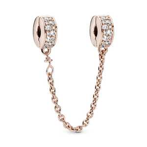 Cadena de seguridad Recubrimiento en Oro Rosa de 14k