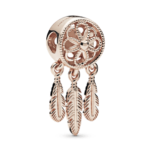 Charm Atrapasueños espiritual Recubrimiento en Oro Rosa de 14k