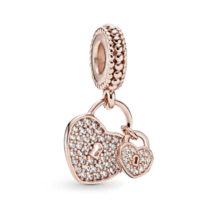 Charm Colgante Cadenas De Amor Recubrimiento en Oro Rosa de 14k