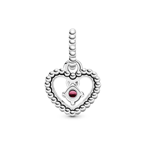 Charm colgante Corazón de abalorio rojo oscuro