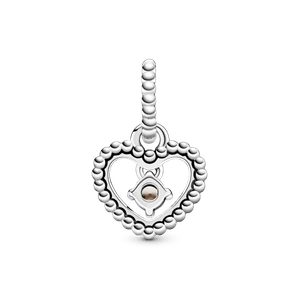 Charm colgante Corazón de abalorio rosa nebuloso