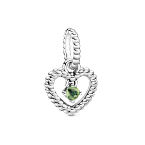 Charm colgante Corazón de abalorio verde primavera