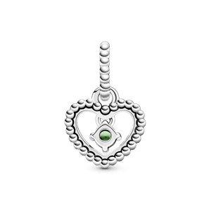 Charm colgante Corazón de abalorio verde primavera