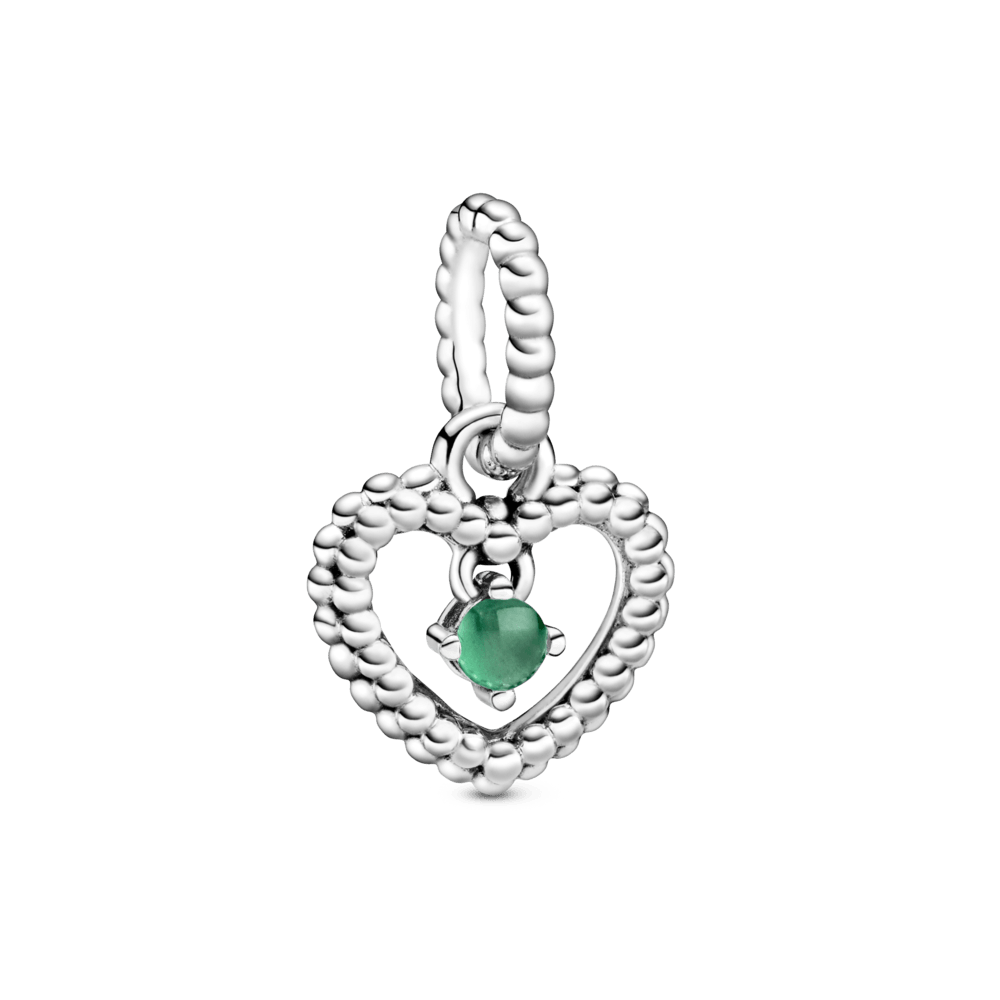 Charm colgante Corazón de Abalorio verde tropical