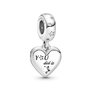 Charm colgante Corazón y estrellas Felicidades
