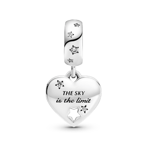 Charm colgante Corazón y estrellas Felicidades