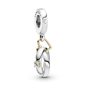 Charm colgante de dos tonos Anillos de boda
