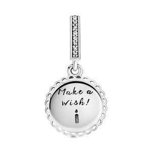 Charm colgante Pastel de cumpleaños rosa