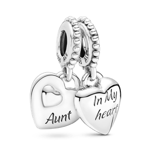 Charm colgante tía y sobrina con corazón dividido