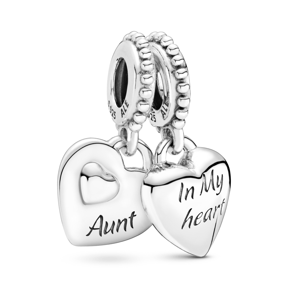 Charm colgante tía y sobrina con corazón dividido