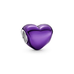 Charm Corazón metálico morado