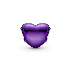 Charm Corazón metálico morado