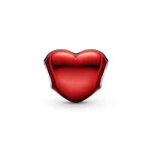 Charm Corazón metálico rojo