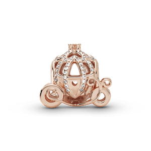 Charm Recubrimiento en Oro Rosa de 14k de carruaje brillante Cenicienta de Disney