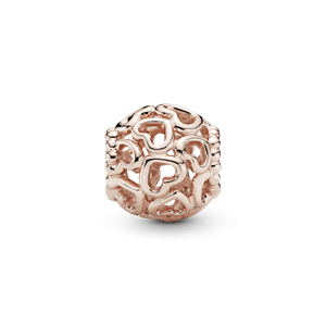 Charm Puro corazón Recubrimiento en Oro Rosa de 14k