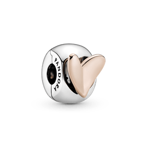 Charm Sujetador Corazón de diseño libre Recubrimiento en Oro Rosa de 14k