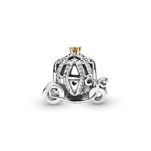 Charm Y Oro 14K Carruaje De Cenicienta De Disney Dos Tonos