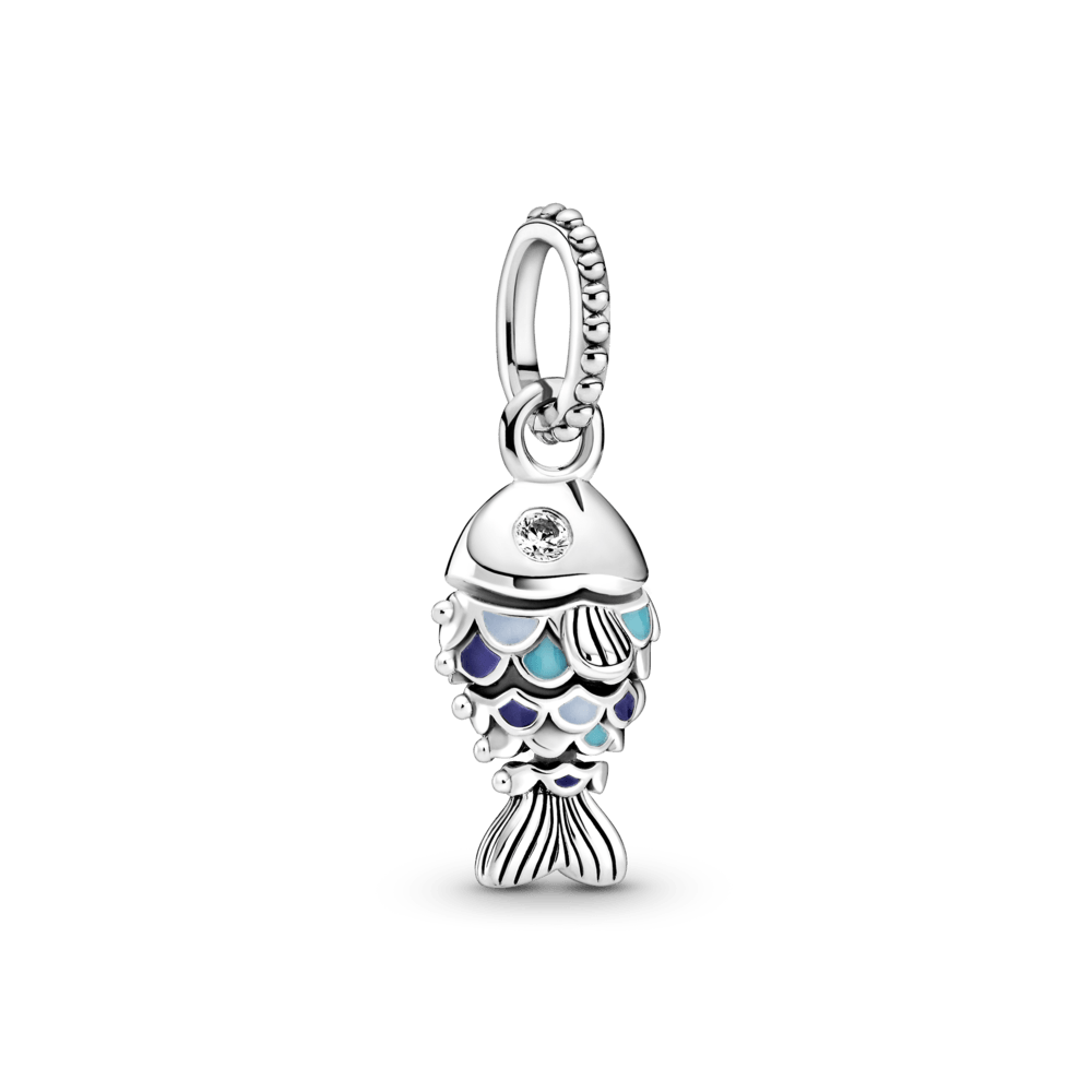 Charm Colgante Pez Con Escamas Azules