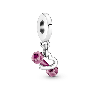 Charm Colgante Mancuerna Y Corazón