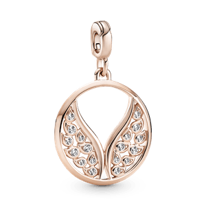 Medallón Alas En Llamas Recubrimiento en Oro Rosa De 14K Pandora Me
