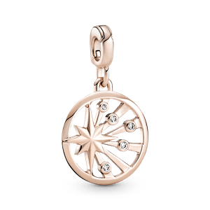 Medallón Rayos De Vida Recubrimiento en Oro Rosa De 14K Pandora Me