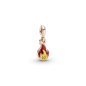 Mini Colgante Flama Llameante Recubrimiento en Oro Rosa De 14K Pandora Me