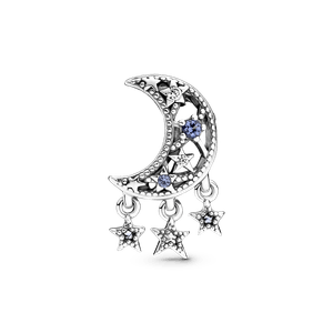 Charm En Plata De Ley Estrella & Luna Creciente