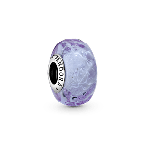 Charm de Cristal Murano Ondas Violelta Pandora Plata Esterlina