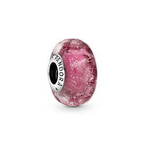 Charm de cristal Murano rosa Fantasía de Ondas Pandora Plata Esterlina