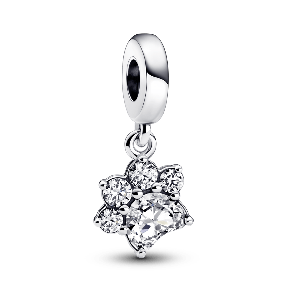 Charm colgante Huella de mascota reluciente Pandora Plata Esterlina