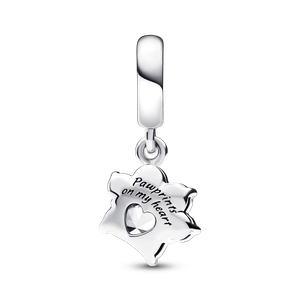 Charm colgante Huella de mascota reluciente Pandora Plata Esterlina