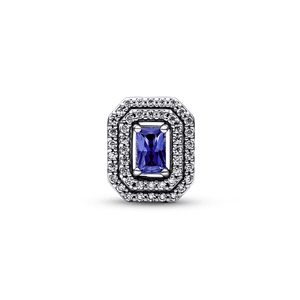Charm rectangular en niveles Azul brillante Pandora Plata Esterlina