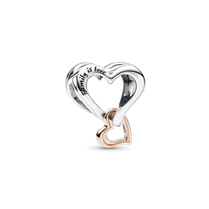 Charm de dos tonos Corazón calado con infinito