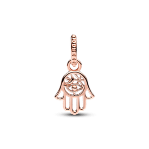 Charm colgante Mano Hamsa protectora Recubrimiento en Oro Rosa de 14k