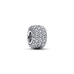 Charm Triple Fila de Brillante Pavé Plata