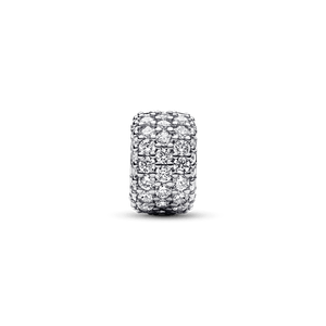 Charm Triple Fila de Brillante Pavé Plata