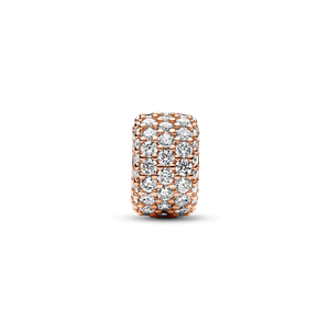 Charm Triple Fila de Brillante Pavé Rosa