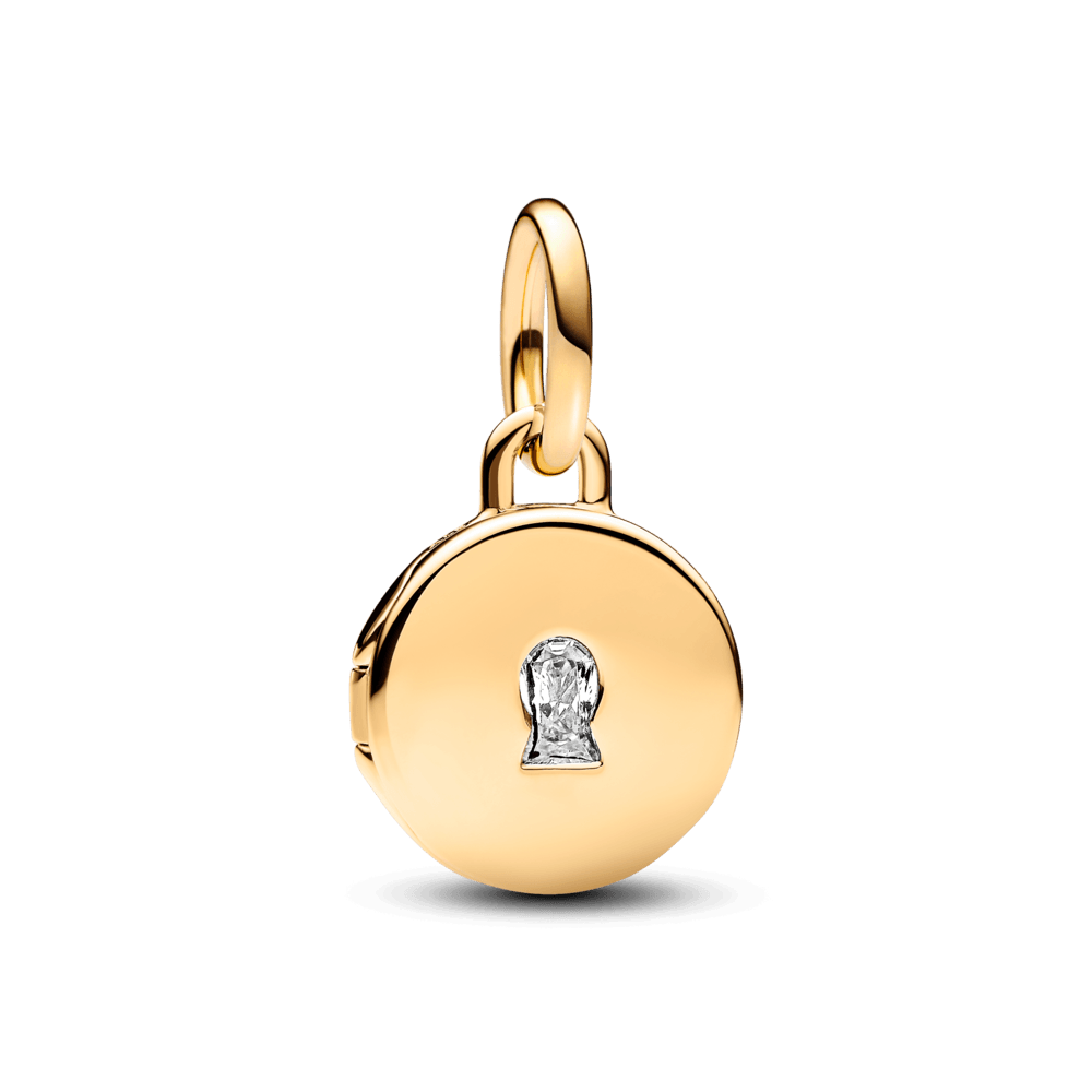 Charm Colgante Medalla Grabable que se abre Oro