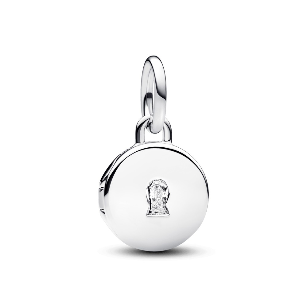 Charm Colgante Medalla Grabable que se abre Plata