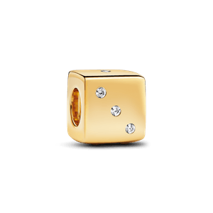 Charm Dado Brillante Dorado