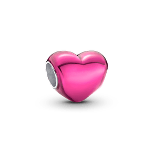 Charm Corazón Metálico Rosa